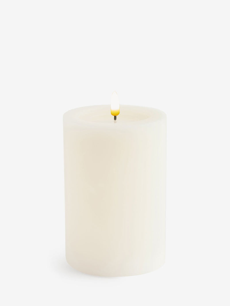 Ivory Large LED Pillar Candle 15cm, UK version