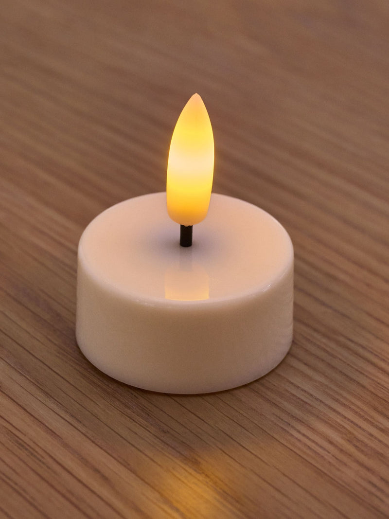 Set of 6 white LED unscented tea lights (British brand)