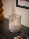 Smoke Grey Glass Large LED Pillar Candle
