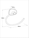 Black Pebble Towel Rail Ring 18x23x4cm - British product
