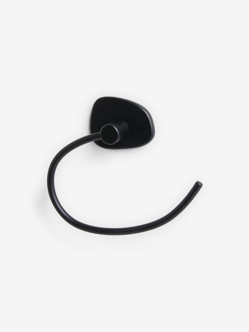Black Pebble Towel Rail Ring 18x23x4cm - British product