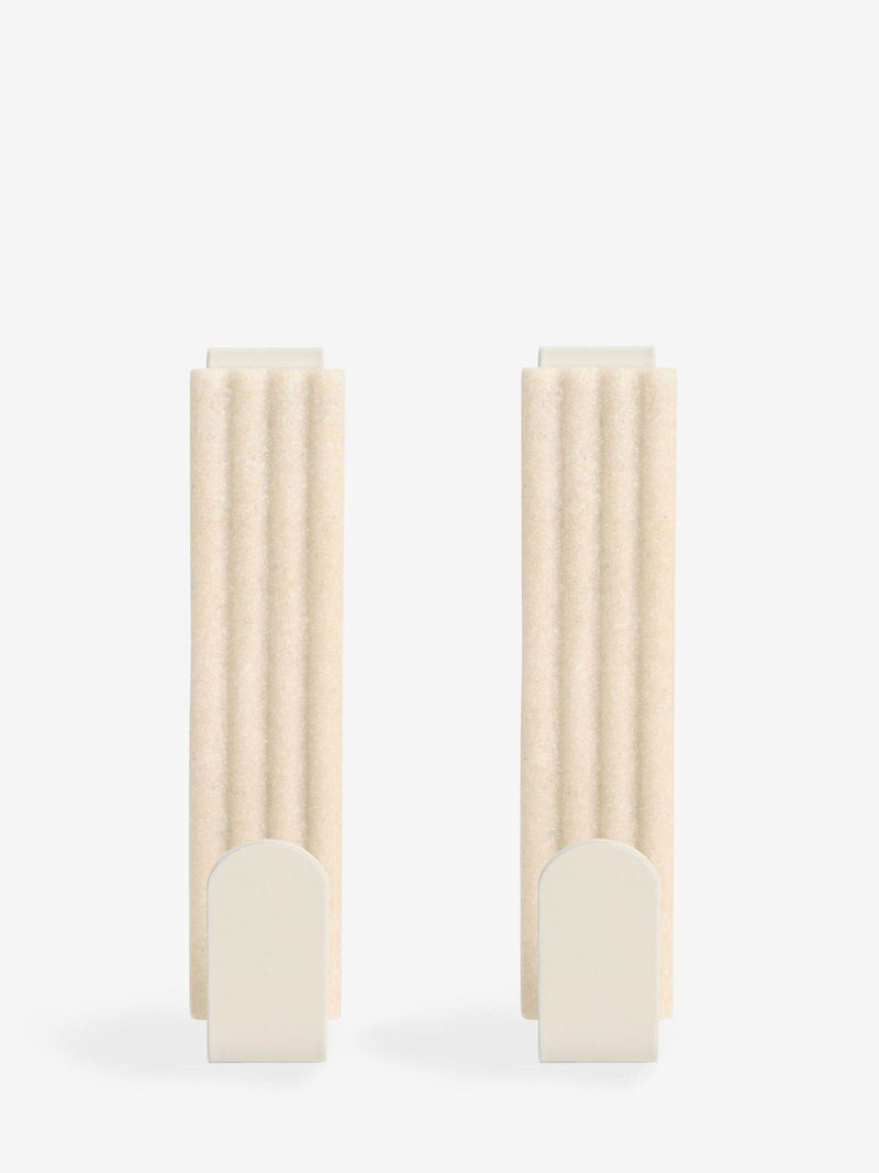 Natural Rib Over Door Hooks Set of 2 (British brand)