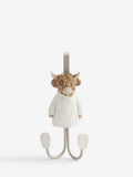 Hamish Highland cow over-door hook for bathroom, 18x9x8.5cm, imported from the UK
