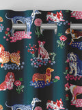 Cath Kidston teal green puppy fields made to measure curtains, UK version
