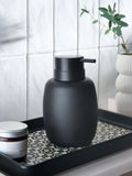 Moderna black soft touch soap dispenser, imported from the UK