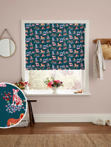 Next Cath Kidston Teal Blue Puppy Fields 100% Cotton Roman Blind- Buy online at McGrocer