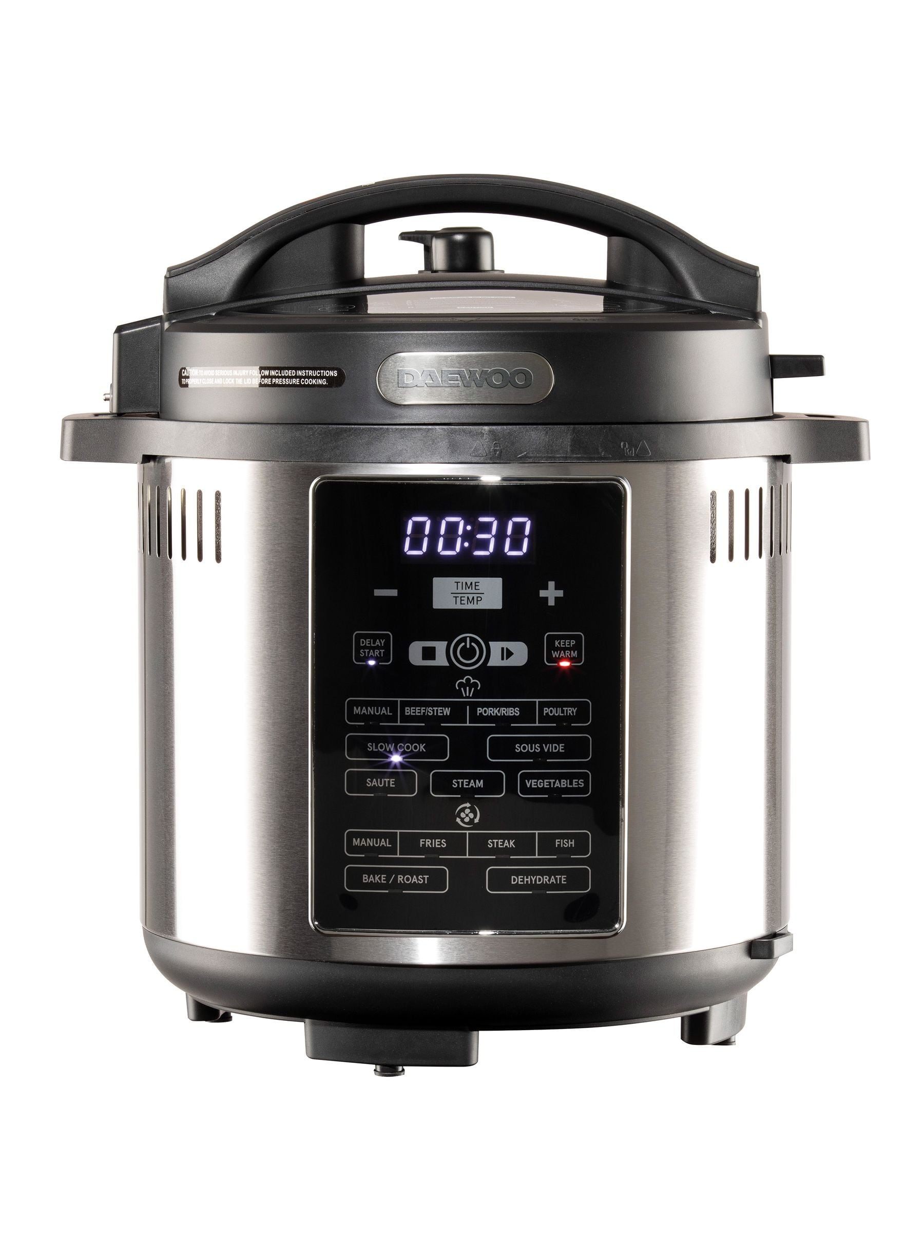 Daewoo Black 2 in 1 Air Fryer Pressure Cooker 6L