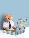 Suck UK grey cat scratch laptop toy with mouse, UK version