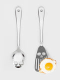 Suck UK Silver Skull spatula and spoon kitchen utensil set (British brand)
