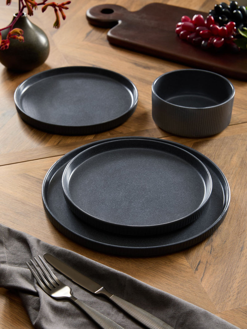 Stamford charcoal grey dinner set 12-piece - British product