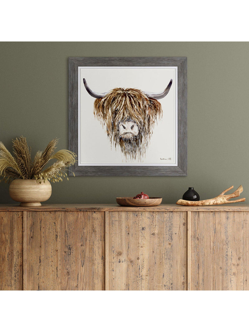 Grey Freddie framed wall art 64cm x 64cm - British product