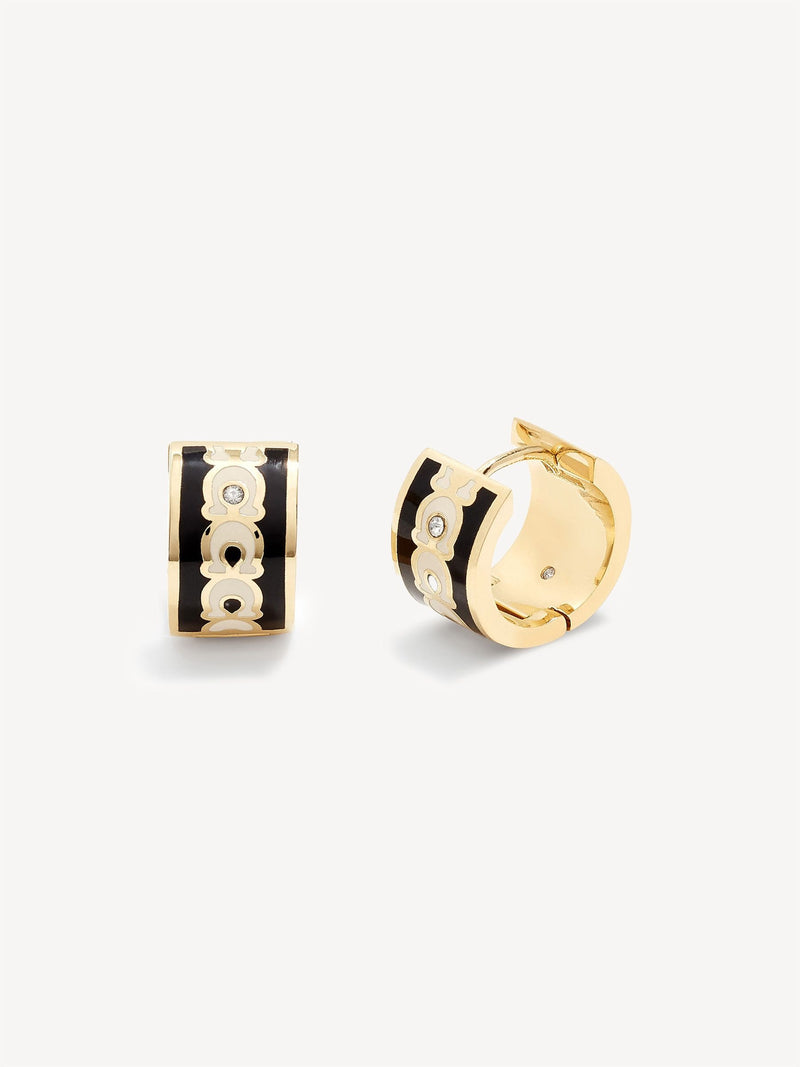 COACH Gold Tone Signature Huggie Earrings