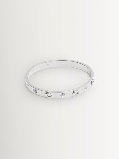 Next COACH Silver Tone Signature Stone Bangle Boxed Bracelet- Buy online at McGrocer
