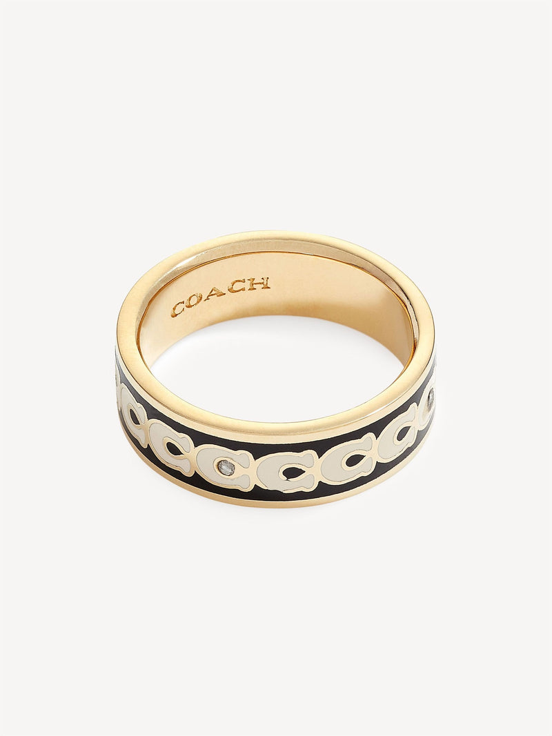 COACH gold tone signature band ring size 7 - British product