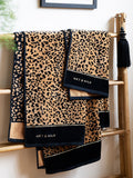 Rockett St George leopard print velour towel with Wet & Wild slogan, UK version
