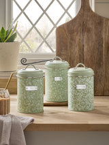 Next Sage Green Cordelia Ditsy Floral Kitchen Storage Tins Set of 3- Buy online at McGrocer