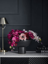 Next Purple Artificial Orchid in Black Contemporary Vase Decorative Arrangement 50cm- Buy online at McGrocer
