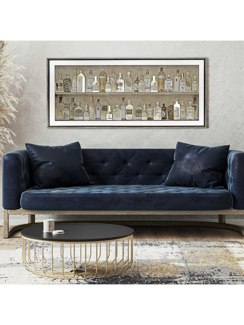 Art Marketing Black Gin Collection Framed Wall Art 64cm x 144cm - British product