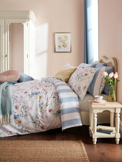 Next Laura Ashley Blue Alford Meadow Reversible Duvet Cover and Pillowcase Set- Buy online at McGrocer