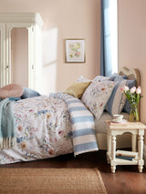Laura Ashley Blue Alford Meadow Reversible Duvet Cover and Pillowcase Set