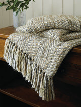 Next Laura Ashley Natural Liberton Textured Woven Throw 170cm x 130cm- Buy online at McGrocer