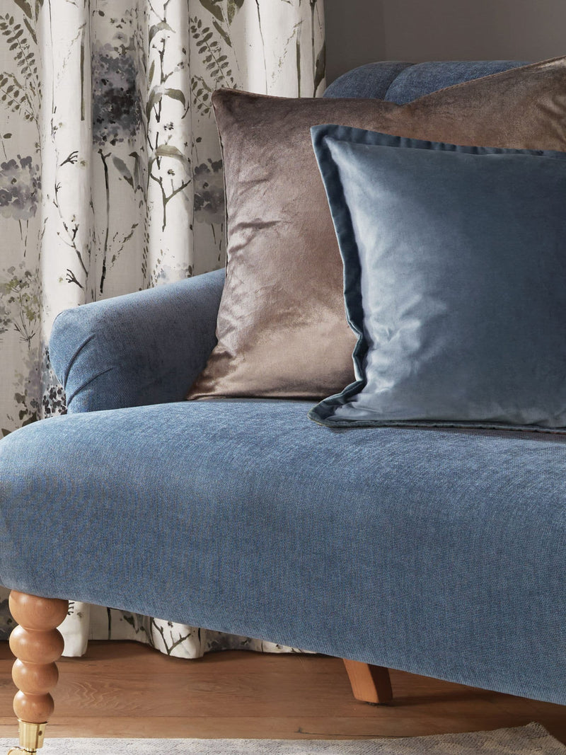 Laura Ashley Blue Dark velvet cushion 45cm - British product