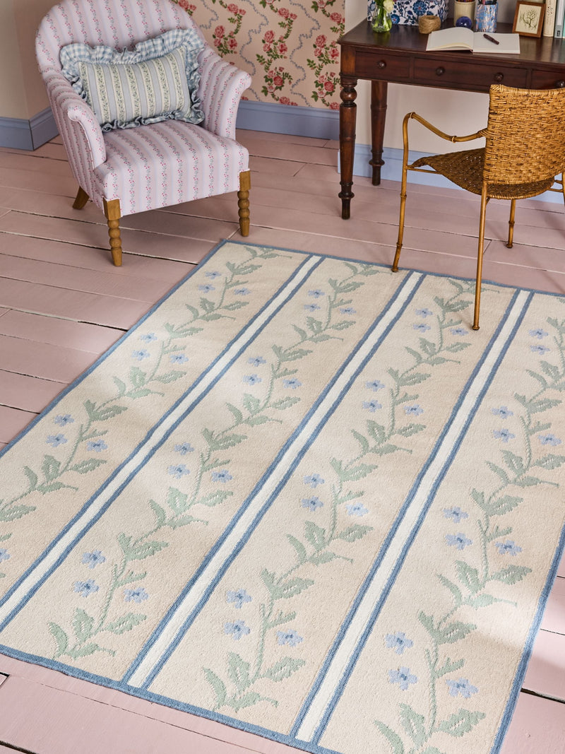 Cath Kidston natural vine stripe flat weave rug - British product