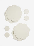 Cream flower faux leather placemats and coasters set, 8 pieces (British brand)