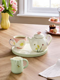 Multi Floral Print Wildlife Tea for One Teacup Teapot Milk Jug and Tray Set