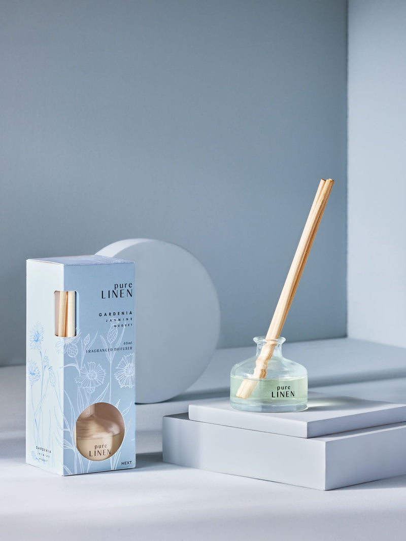 Pure Linen Marine & Gardenia reed diffuser 40ml, imported from the UK