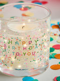 Happy Birthday light-up vanilla and cocoabean scented candle - British product