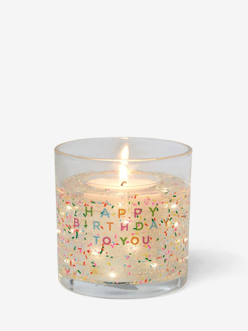 Happy Birthday light-up vanilla and cocoabean scented candle - British product