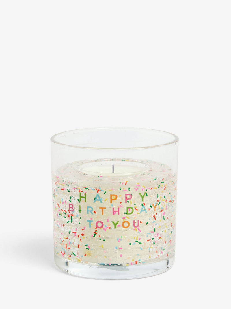 Happy Birthday light-up vanilla and cocoabean scented candle - British product