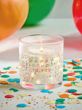 Happy Birthday light-up vanilla and cocoabean scented candle - British product