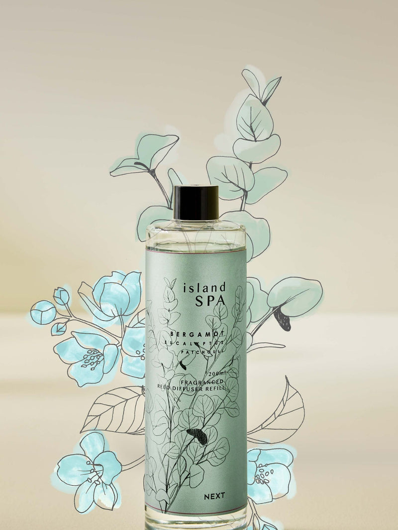 Diffuser refill with eucalyptus, bergamot and green tea scent - British product