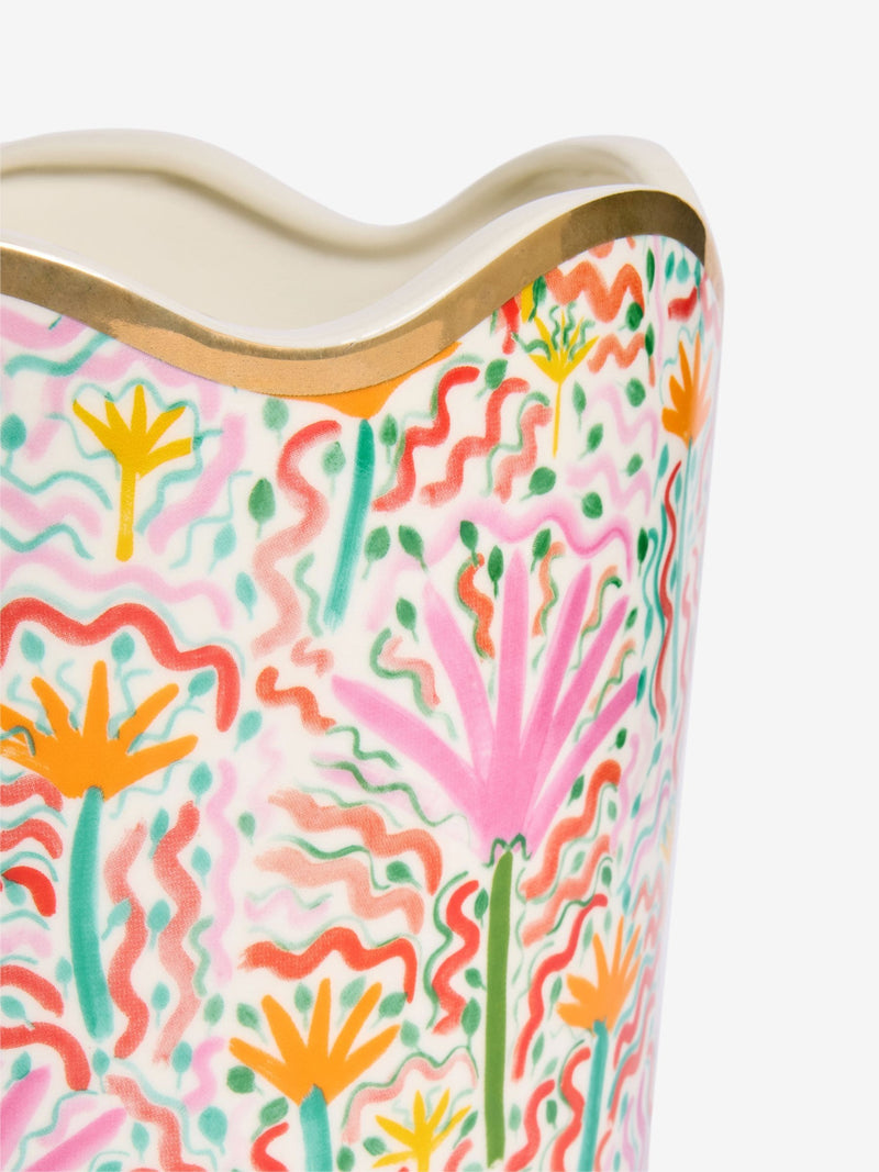 Lucy Tiffney pink large wiggle ceramic planter, UK version