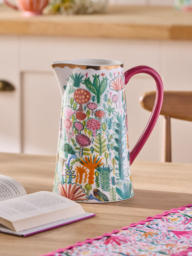 Lucy Tiffney pink floral animal jug vase, UK version