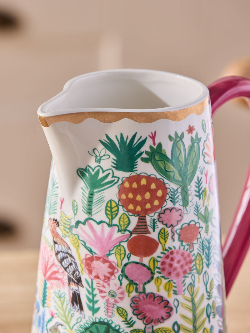 Lucy Tiffney pink floral animal jug vase, UK version