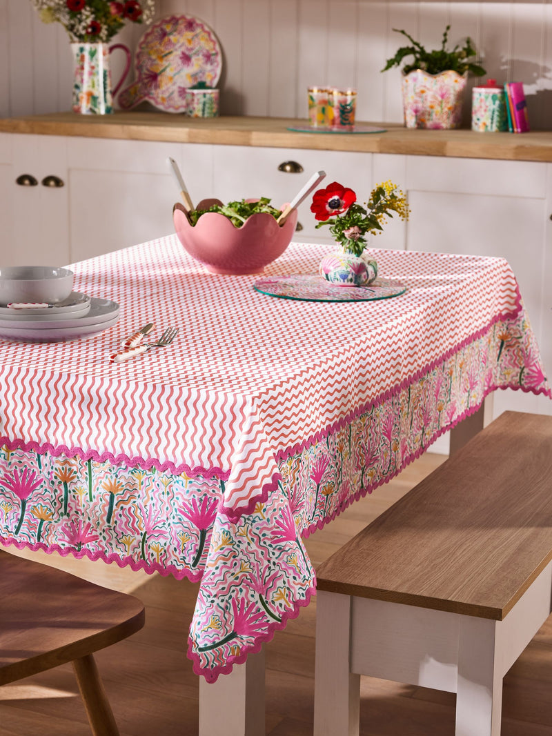 Lucy Tiffney pink yellow table cloth - British product