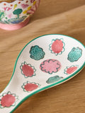 Lucy Tiffney cream/pink/green floral spoon rest medium, UK version