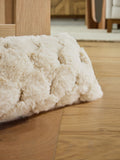 Natural Luna Scallop Plush Faux Fur Draught Excluder