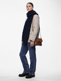 PIECES brown leather cross-over bag with fold-over flap, UK version