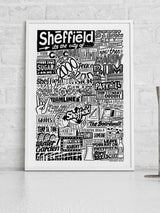 Next Sketchbook Design Sheffield Landmarks Illustration Framed Wall Art Print - A4- Buy online at McGrocer