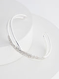 Silver tone twist sparkle cuff bracelet (British brand)