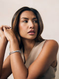 Silver tone twist sparkle cuff bracelet (British brand)