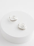 Silver tone sparkle double hoop earrings (British brand)