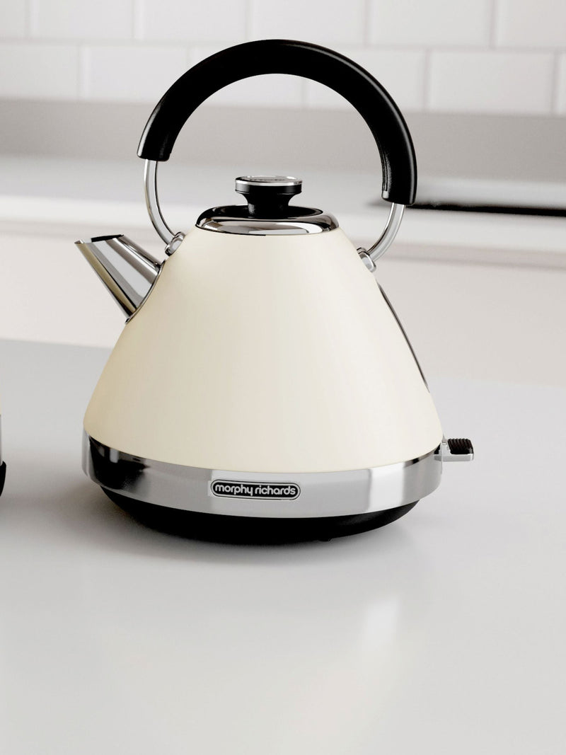 Morphy Richards Cream Venture Pyramid Kettle, imported from the UK