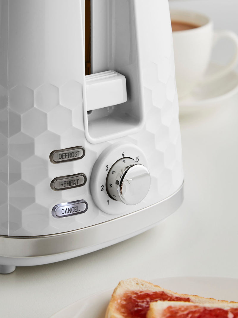Morphy Richards White Hive 2 skivers brødrister, importert fra Storbritannia
