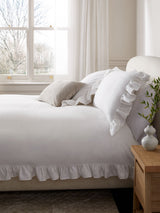 White Supersoft Brushed Cotton Duvet Cover and Pillowcase Set