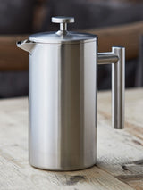 Next Stellar Brushed Silver 8 Cup Double-Wall Insulated Cafetiere 900ml- Buy online at McGrocer